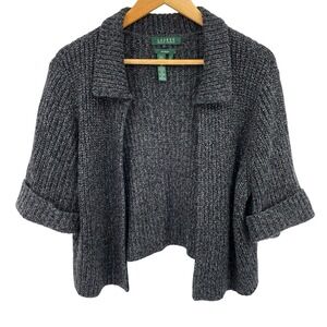 Ralph Lauren Exclusive Silk Cashmere Cardigan Sweater Short Sleeve Womens‎ Large